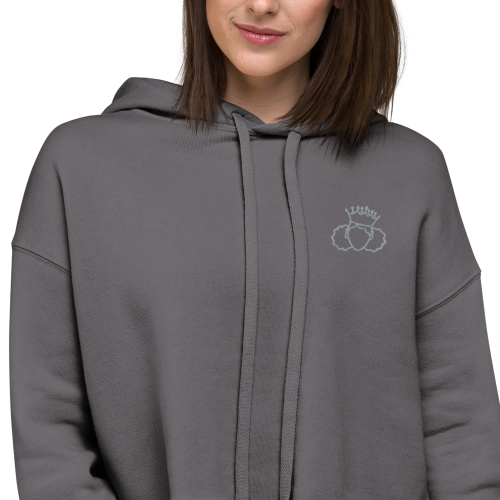 Grey logo “Princess Glow" Cropped Hoodie