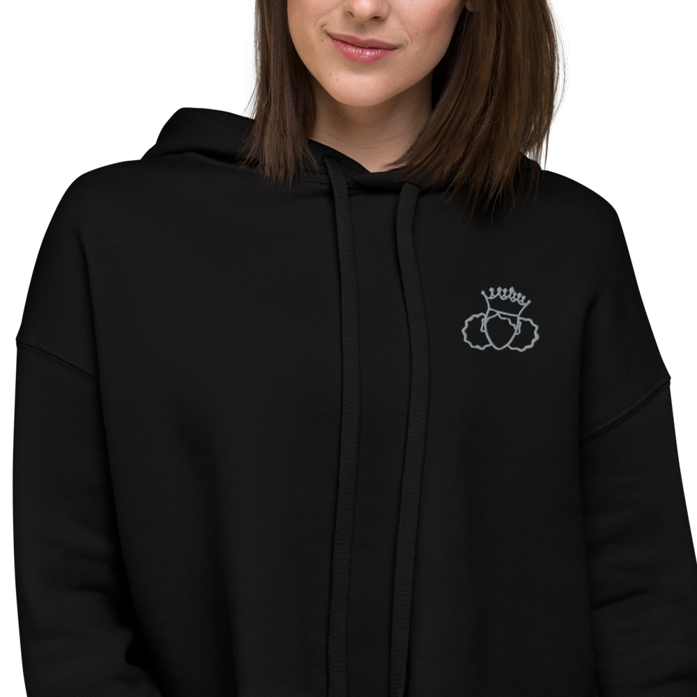 Grey logo “Princess Glow" Cropped Hoodie