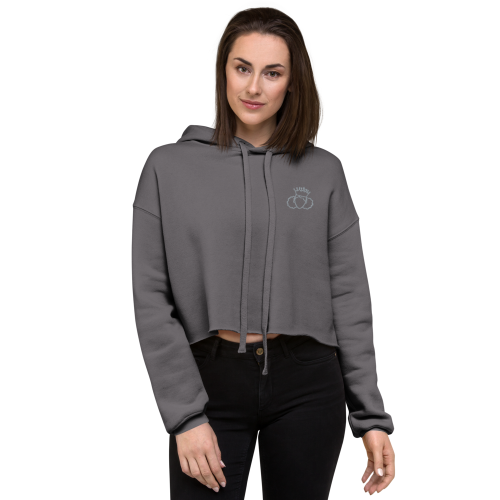 Grey logo “Princess Glow" Cropped Hoodie